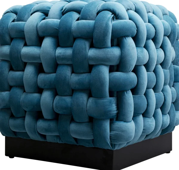 Sgabello Weave Square blu 47x47cm - KARE