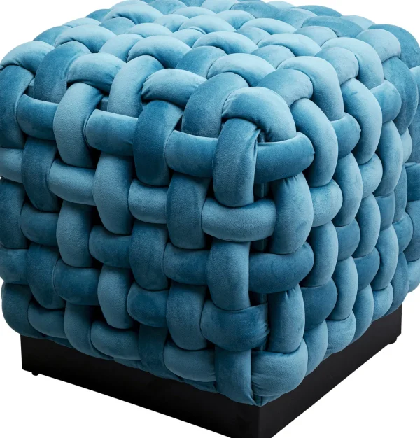 Sgabello Weave Square blu 47x47cm - KARE