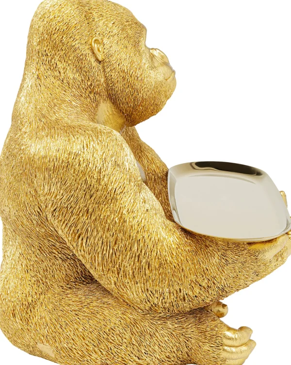 Statua "GORILLA" maggiordomo con vassoio color oro - KARE
