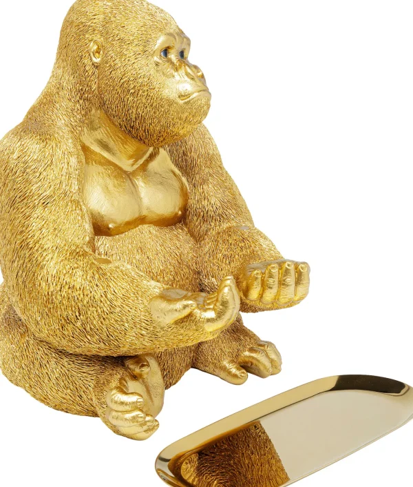 Statua "GORILLA" maggiordomo con vassoio color oro - KARE