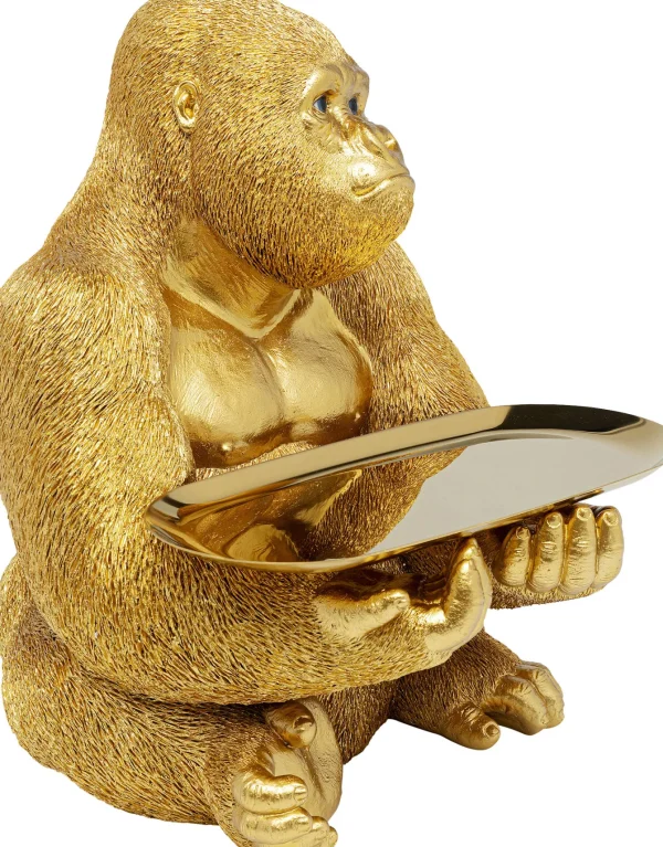Statua "GORILLA" maggiordomo con vassoio color oro - KARE
