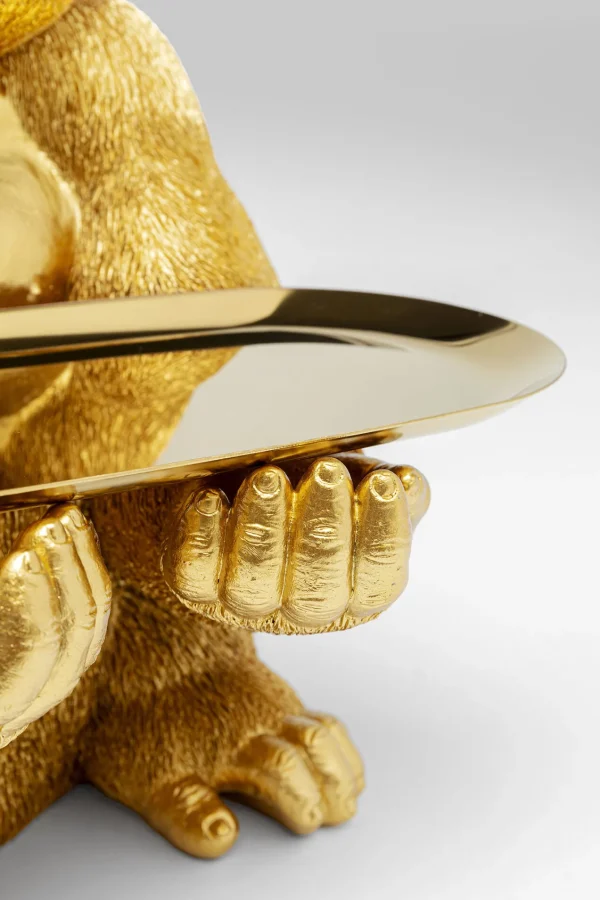 Statua "GORILLA" maggiordomo con vassoio color oro - KARE