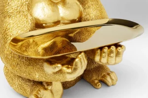 Statua "GORILLA" maggiordomo con vassoio color oro - KARE