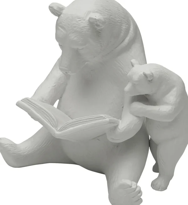 Statuetta decorativa con orsi da lettura in greige - KARE