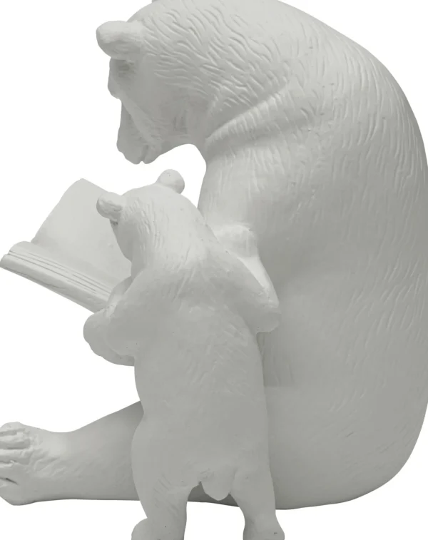 Statuetta decorativa con orsi da lettura in greige - KARE