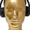 Supporto per cuffie a forma di testa color oro - KARE