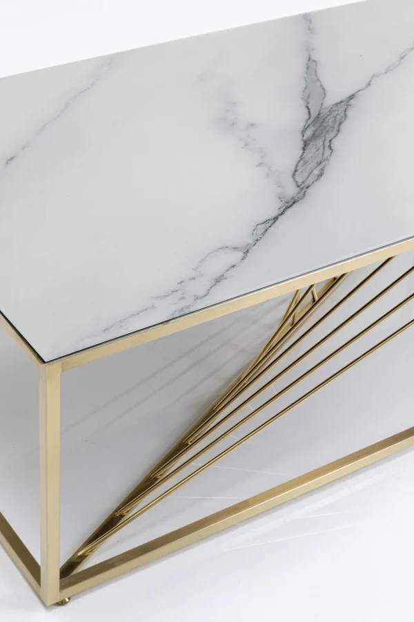 TAVOLINO DA CAFFÈ ART MARBLE VETRO 140X70CM - KARE