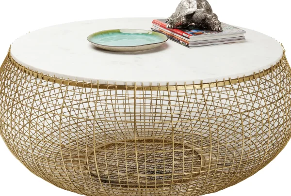 Tavolino da caffè Cesta marmo-oro 100 cm - KARE