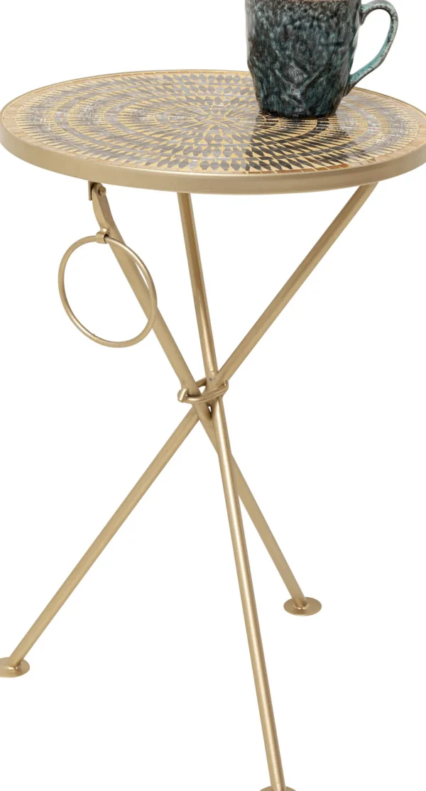 Tavolino da caffè Clack Mosaic marrone Ø35cm - KARE