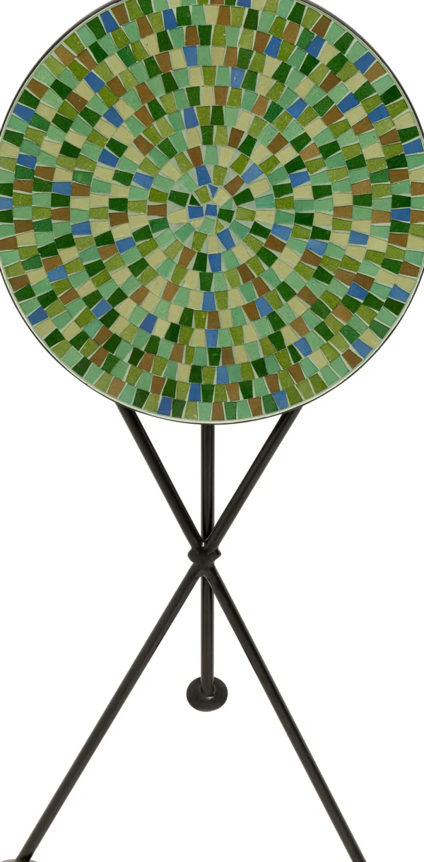 Tavolino da caffè Clack Mosaic verde blu Ø35cm - KARE