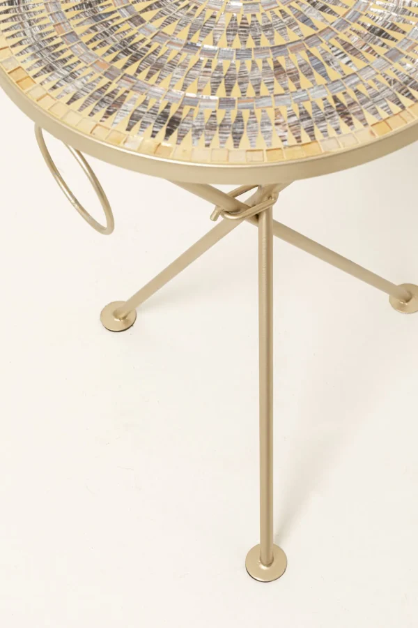 Tavolino da caffè Clack Mosaic marrone Ø35cm - KARE