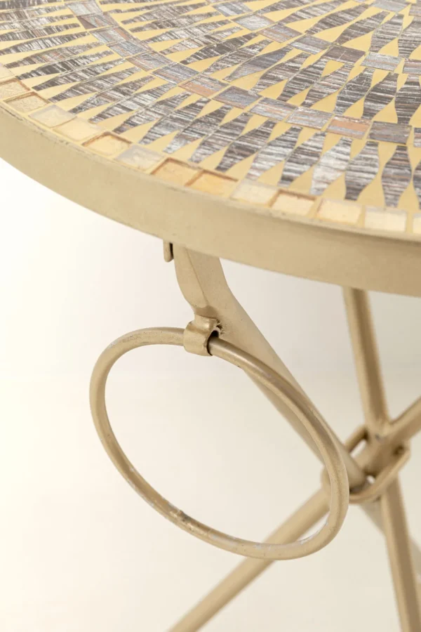 Tavolino da caffè Clack Mosaic marrone Ø35cm - KARE