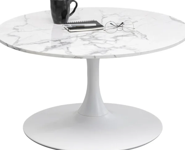 Tavolino da caffé da salotto Schickeria Marmo Bianco Ø80cm - KARE