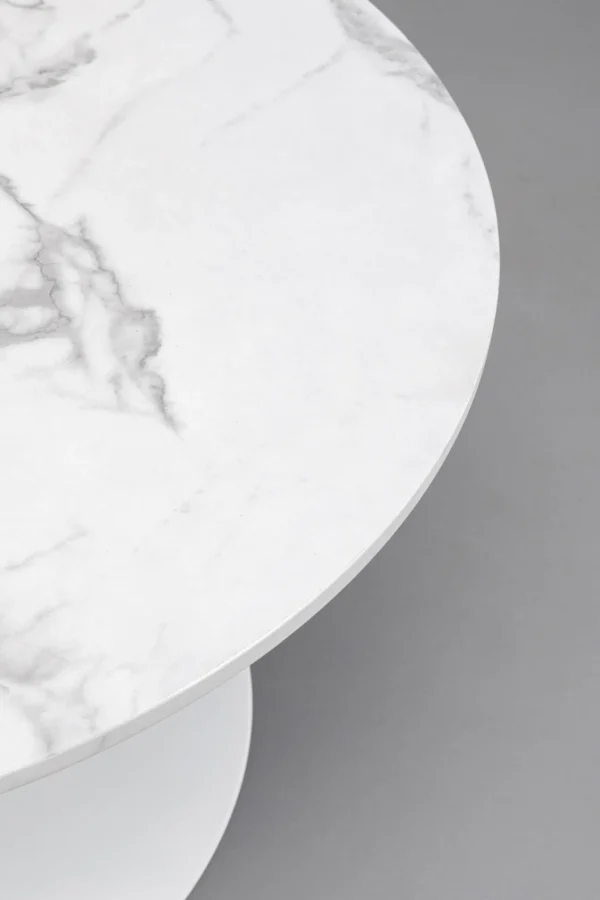 Tavolino da caffé da salotto Schickeria Marmo Bianco Ø80cm - KARE