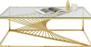 TAVOLINO DA CAFFÈ LASER ORO 120X60 - KARE