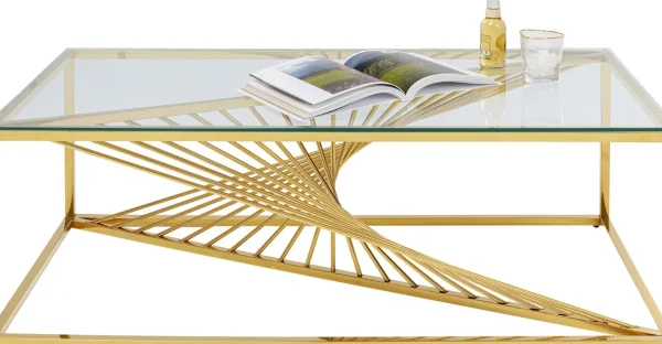 TAVOLINO DA CAFFÈ LASER ORO 120X60 - KARE
