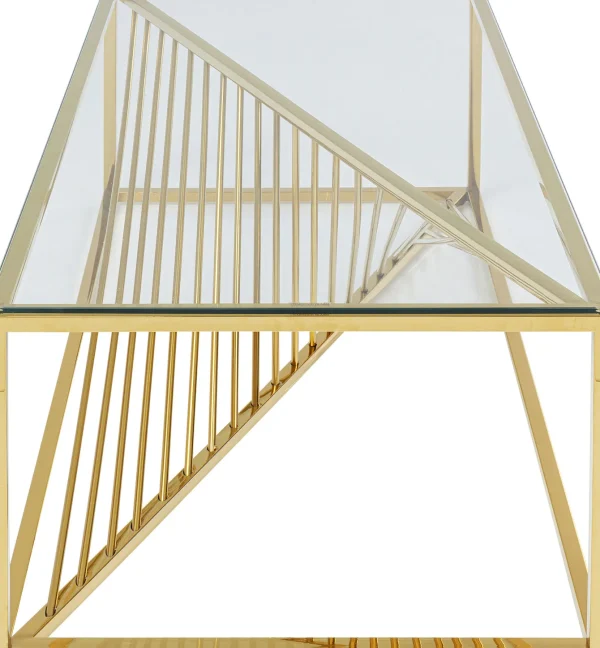 TAVOLINO DA CAFFÈ LASER ORO 120X60 - KARE