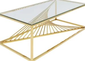 TAVOLINO DA CAFFÈ LASER ORO 120X60 - KARE