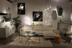 TAVOLINO DA CAFFÈ LASER ORO 120X60 - KARE