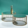 TAVOLINO DA CAFFÈ WIRE OTTONE (2/SET) - KARE