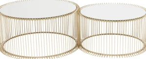 TAVOLINO DA CAFFÈ WIRE OTTONE (2/SET) - KARE
