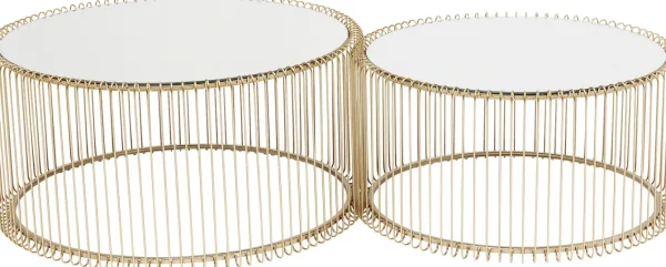 TAVOLINO DA CAFFÈ WIRE OTTONE (2/SET) - KARE