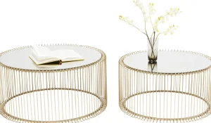 TAVOLINO DA CAFFÈ WIRE OTTONE (2/SET) - KARE