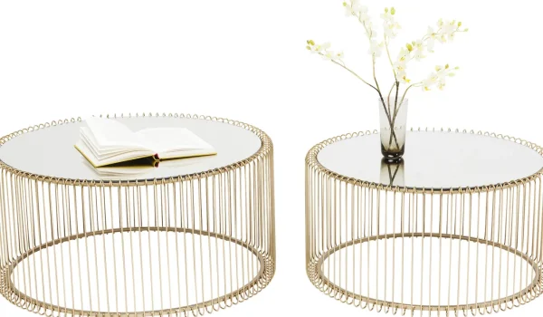 TAVOLINO DA CAFFÈ WIRE OTTONE (2/SET) - KARE