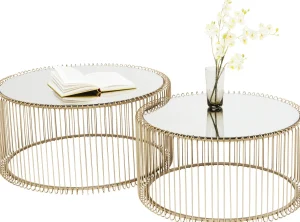 TAVOLINO DA CAFFÈ WIRE OTTONE (2/SET) - KARE