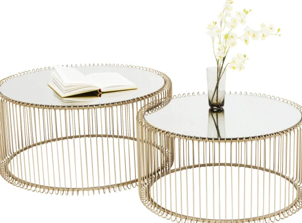 TAVOLINO DA CAFFÈ WIRE OTTONE (2/SET) - KARE