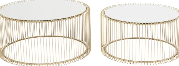 TAVOLINO DA CAFFÈ WIRE OTTONE (2/SET) - KARE