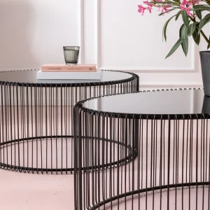 TAVOLINO DA CAFFÈ WIRE UNO NERO 60X90CM - KARE