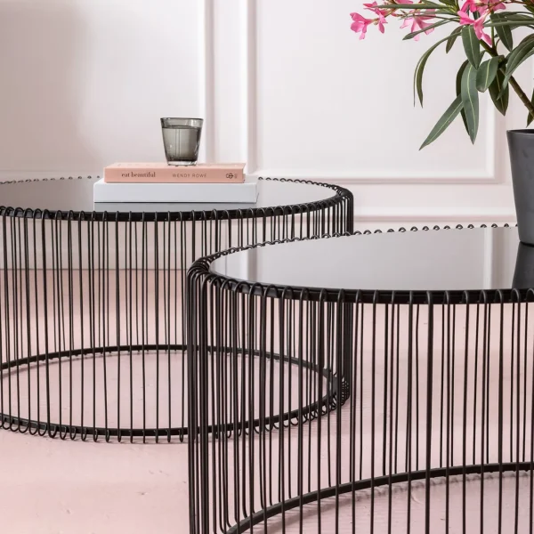TAVOLINO DA CAFFÈ WIRE UNO NERO 60X90CM - KARE