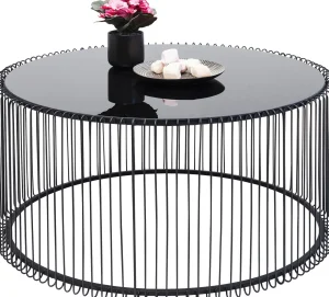 TAVOLINO DA CAFFÈ WIRE UNO NERO Ø80CM - KARE