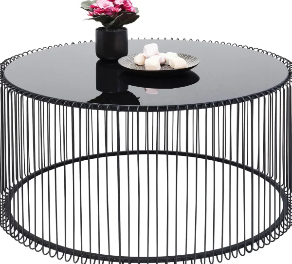TAVOLINO DA CAFFÈ WIRE UNO NERO Ø80CM - KARE