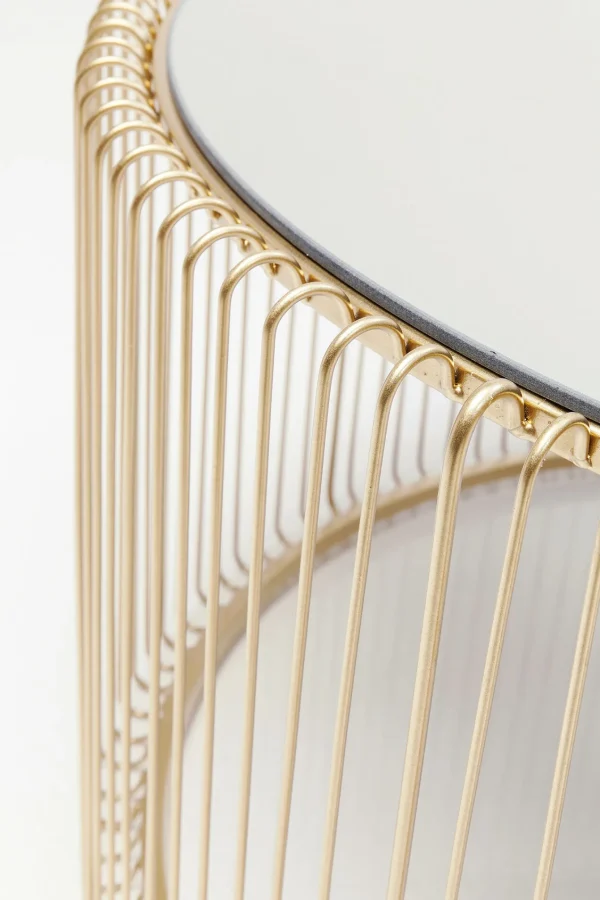 TAVOLINO DA CAFFÈ WIRE UNO OTTONE Ø80CM - KARE
