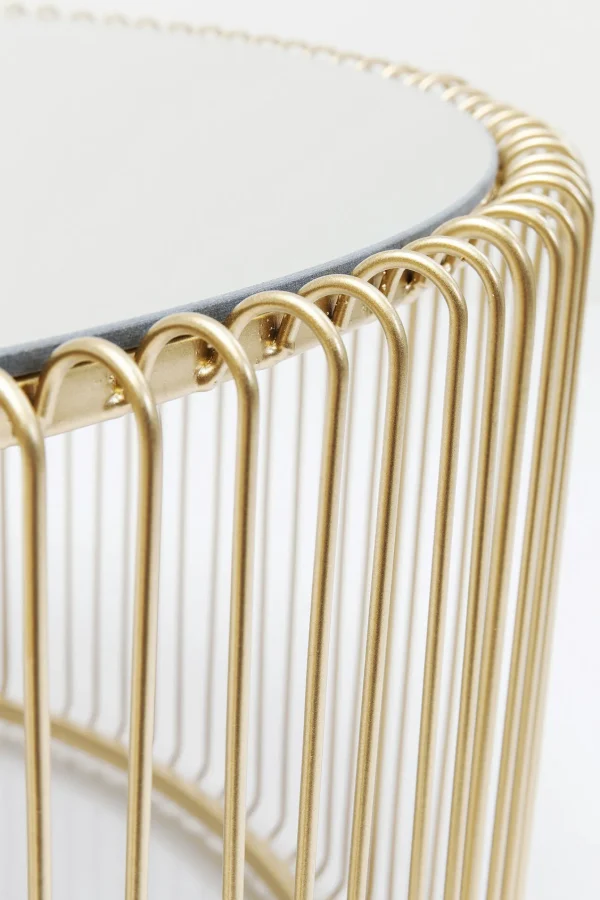 TAVOLINO DA CAFFÈ WIRE UNO OTTONE Ø80CM - KARE
