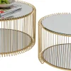 Tavolino da caffe Wire Double ottone (2/Set) - KARE