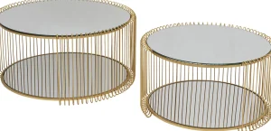 Tavolino da caffe Wire Double ottone (2/Set) - KARE