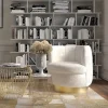 Tavolino d'appoggio Beam marmo bianco/ottone Ø32 cm - KARE