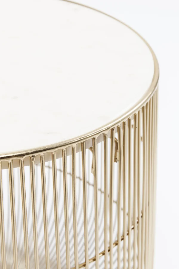 Tavolino d'appoggio Beam marmo bianco/ottone Ø32 cm - KARE