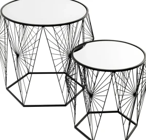 Tavolino d'appoggio Cobweb nero (2/Set) - KARE