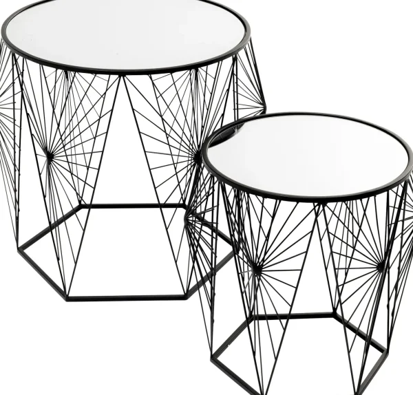Tavolino d'appoggio Cobweb nero (2/Set) - KARE