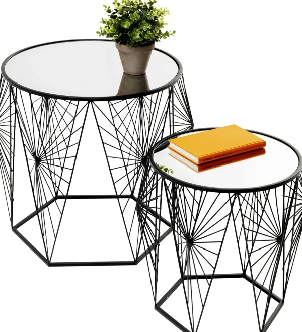 Tavolino d'appoggio Cobweb nero (2/Set) - KARE