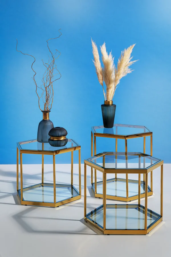Tavolino D'appoggio Comb Oro 55cm - KARE