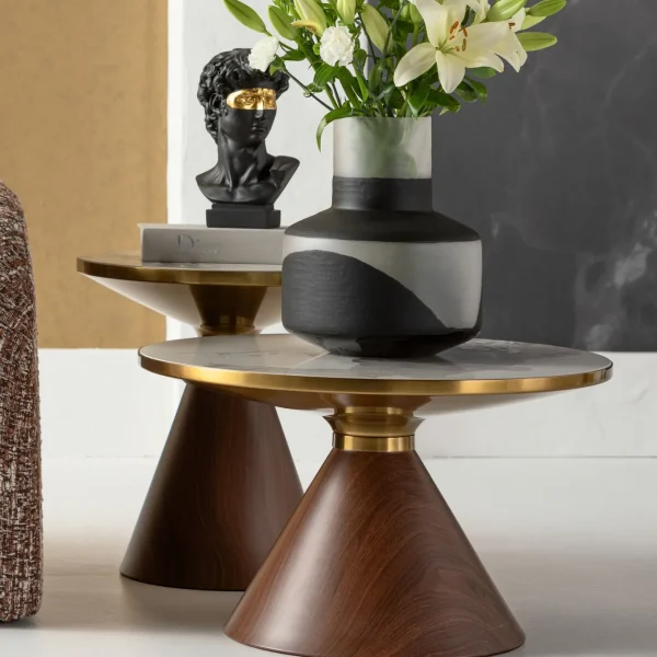 Tavolino d'appoggio Cono Ceramica Ø50cm - KARE