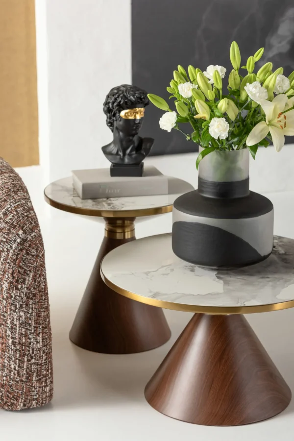 Tavolino d'appoggio Cono Ceramica Ø50cm - KARE
