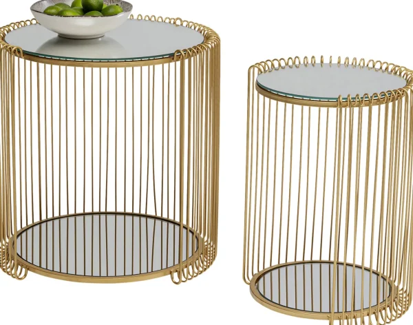 Tavolino d'appoggio Wire Double Brass (2/Set) - KARE
