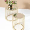 TAVOLINO D'APPOGGIO WIRE OTTONE (2/SET) Ø44CM - KARE