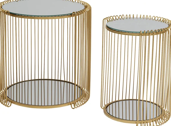 Tavolino d'appoggio Wire Double Brass (2/Set) - KARE